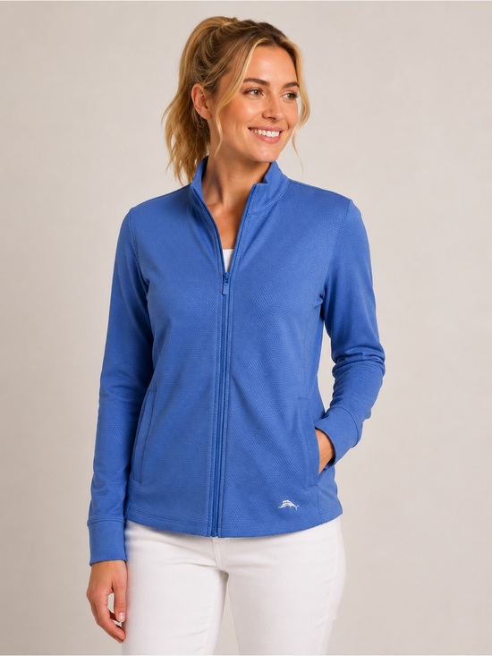 Tommy Bahama Jackets & Blazers - Tommy Bahama Golf Textured Performance Full Zip Blue Women’s medium